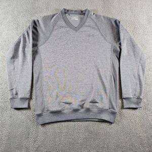 Under Armour Mens ColdGear V-Neck Sweatshirt Gray Loose Fit Pullover Size Large